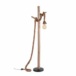 Lampes En Bois-Luminaires Leuchten Direkt Lampadaire Leuchten-Direkt ROPE Noir, 1 lumière