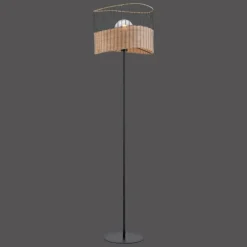Lampes En Bois-Luminaires Leuchten Direkt Lampadaire Leuchten-Direkt REED Noir, 1 lumière