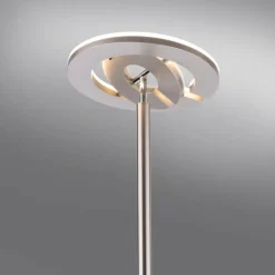 Luminaires Leuchten Direkt Lampadaire Leuchten-Direkt LOLAsmart-ROCCO LED Acier brossé, 1 lumière, Télécommandes