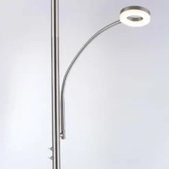 Luminaires Leuchten Direkt Lampadaire Leuchten-Direkt LOLAsmart-ROCCO LED Acier brossé, 1 lumière, Télécommandes