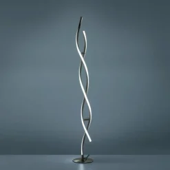 Luminaires Leuchten Direkt Lampadaire Leuchten-Direkt LOLAsmart-SWING LED Acier brossé, 2 lumières, Télécommandes, Changeur de couleurs