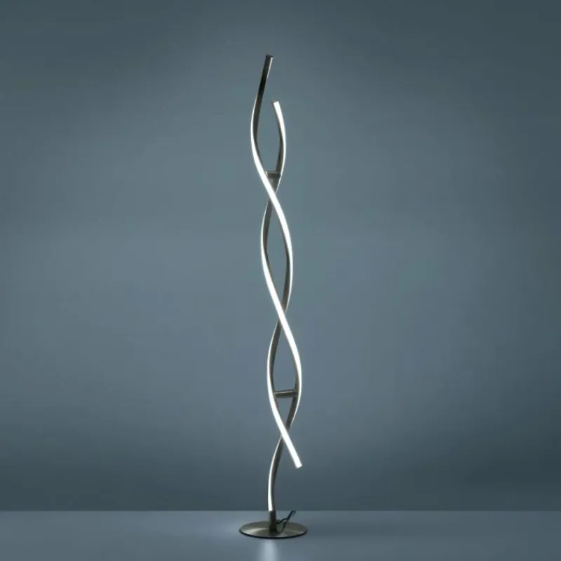 Luminaires Leuchten Direkt Lampadaire Leuchten-Direkt LOLAsmart-SWING LED Acier brossé, 2 lumières, Télécommandes, Changeur de couleurs