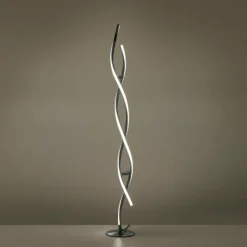 Luminaires Leuchten Direkt Lampadaire Leuchten-Direkt LOLAsmart-SWING LED Acier brossé, 2 lumières, Télécommandes, Changeur de couleurs