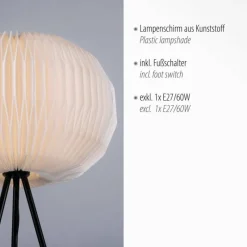 Lampes Vintages & Rétros-Luminaires Leuchten Direkt Lampadaire Leuchten-Direkt PAPEL Blanc, 1 lumière