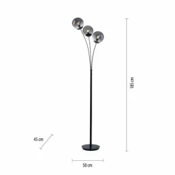 Suspension Verre Fumé-Luminaires Leuchten Direkt Lampadaire Leuchten-Direkt BIG WIDOW Noir, 3 lumières
