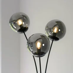 Suspension Verre Fumé-Luminaires Leuchten Direkt Lampadaire Leuchten-Direkt BIG WIDOW Noir, 3 lumières