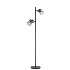 Suspension Verre Fumé-Luminaires Leuchten Direkt Lampadaire Leuchten-Direkt TINULA Noir, 2 lumières