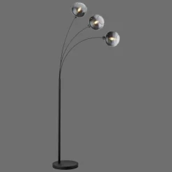 Suspension Verre Fumé-Luminaires Leuchten Direkt Lampadaire Leuchten-Direkt ZEA Noir, 3 lumières
