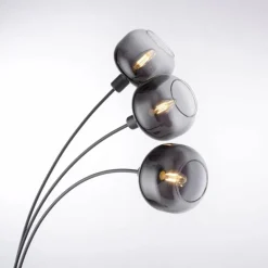 Suspension Verre Fumé-Luminaires Leuchten Direkt Lampadaire Leuchten-Direkt ZEA Noir, 3 lumières
