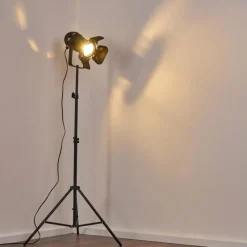 Lampes Vintages & Rétros-hofstein Lampadaire Lichinga Noir, 1 lumière