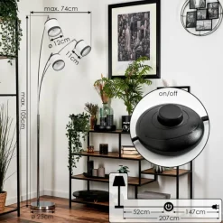 Lampes En Tissu-hofstein Lampadaire Lohobe Chrome, Noir, 3 lumières