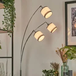 Lampes En Tissu-hofstein Lampadaire Lohobe Chrome, Noir, 3 lumières