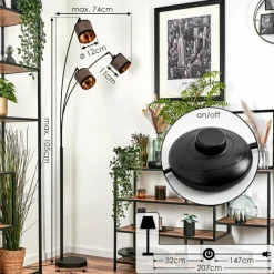 Lampes En Tissu-hofstein Lampadaire Lohobe Noir, 3 lumières