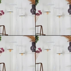 Luminaires Rustiques-hofstein Lampadaire Lomas Blanc, 2 lumières