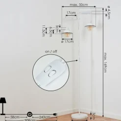 Luminaires Rustiques-hofstein Lampadaire Lomas Blanc, 2 lumières