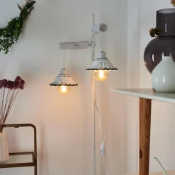 Luminaires Rustiques-hofstein Lampadaire Lomas Blanc, 2 lumières