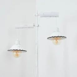 Luminaires Rustiques-hofstein Lampadaire Lomas Blanc, 2 lumières