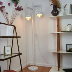 Luminaires Rustiques-hofstein Lampadaire Lomas Blanc, 2 lumières