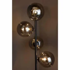 Suspension Verre Fumé-Luce Design Lampadaire NEPTUN Noir, 4 lumières