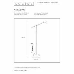 Luminaires Lucide Lampadaire Lucide ANSELMO LED Chrome, 1 lumière* Éclairage Led