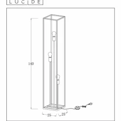 Lampes Vintages & Rétros-Luminaires Lucide Lampadaire Lucide ARTHUR Noir, 3 lumières