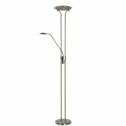Luminaires Rustiques-Luminaires Lucide Lampadaire Lucide CHAMPION LED Chrome, 2 lumières