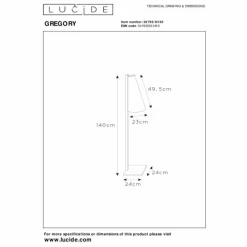Lampes En Tissu-Luminaires Lucide Lampadaire Lucide GREGORY Noir, 1 lumière