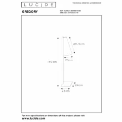 Lampes En Tissu-Luminaires Lucide Lampadaire Lucide GREGORY Noir, 1 lumière