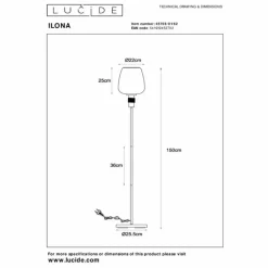 Luminaires Lucide Lampadaire Lucide ILONA Noir, 1 lumière