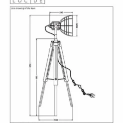 Lampes Vintages & Rétros-Luminaires Lucide Lampadaire Lucide JOSHUA Noir, 1 lumière