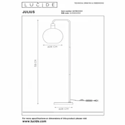 Luminaires Lucide Lampadaire Lucide JULIUS Nickel mat, Noir, 1 lumière