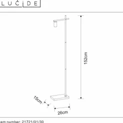 Lampes Vintages & Rétros-Luminaires Lucide Lampadaire Lucide LEANNE Noir, 1 lumière