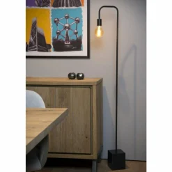 Lampes Vintages & Rétros-Luminaires Lucide Lampadaire Lucide LORIN Noir, 1 lumière