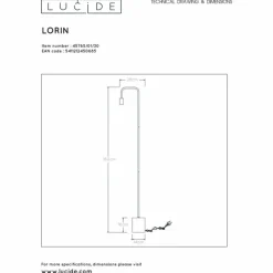 Lampes Vintages & Rétros-Luminaires Lucide Lampadaire Lucide LORIN Noir, 1 lumière