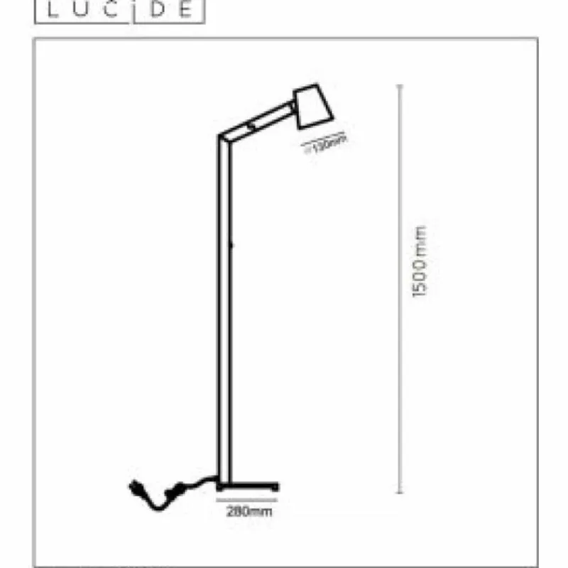 Luminaires Scandinaves-Luminaires Lucide Lampadaire Lucide MIZUKO Noir, 1 lumière