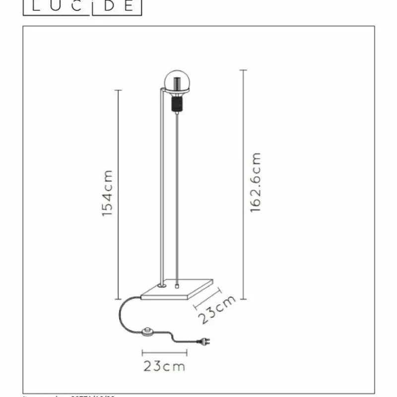 Luminaires Scandinaves-Luminaires Lucide Lampadaire Lucide OTTELIEN Noir, 1 lumière