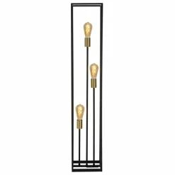Luminaires Rustiques-Luminaires Lucide Lampadaire Lucide RUBEN Noir, 3 lumières