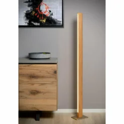 Luminaires Rustiques-Luminaires Lucide Lampadaire Lucide SYTZE LED Bois clair, 1 lumière