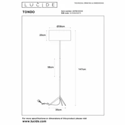 Lampes En Tissu-Luminaires Lucide Lampadaire Lucide TONDO Or, Laiton, 1 lumière