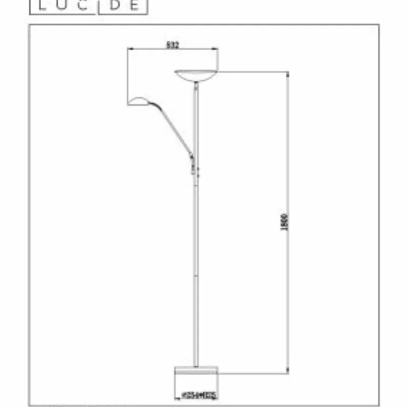 Luminaires Rustiques-Luminaires Lucide Lampadaire Lucide ZENITH LED Chrome, 1 lumière