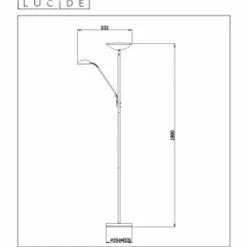 Luminaires Rustiques-Luminaires Lucide Lampadaire Lucide ZENITH LED Noir, 1 lumière