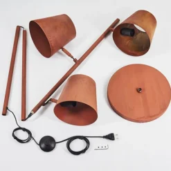 Lampes Industrielles-hofstein Lampadaire Lungre Rouille, 3 lumières