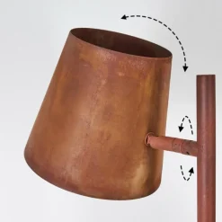 Lampes Industrielles-hofstein Lampadaire Lungre Rouille, 3 lumières