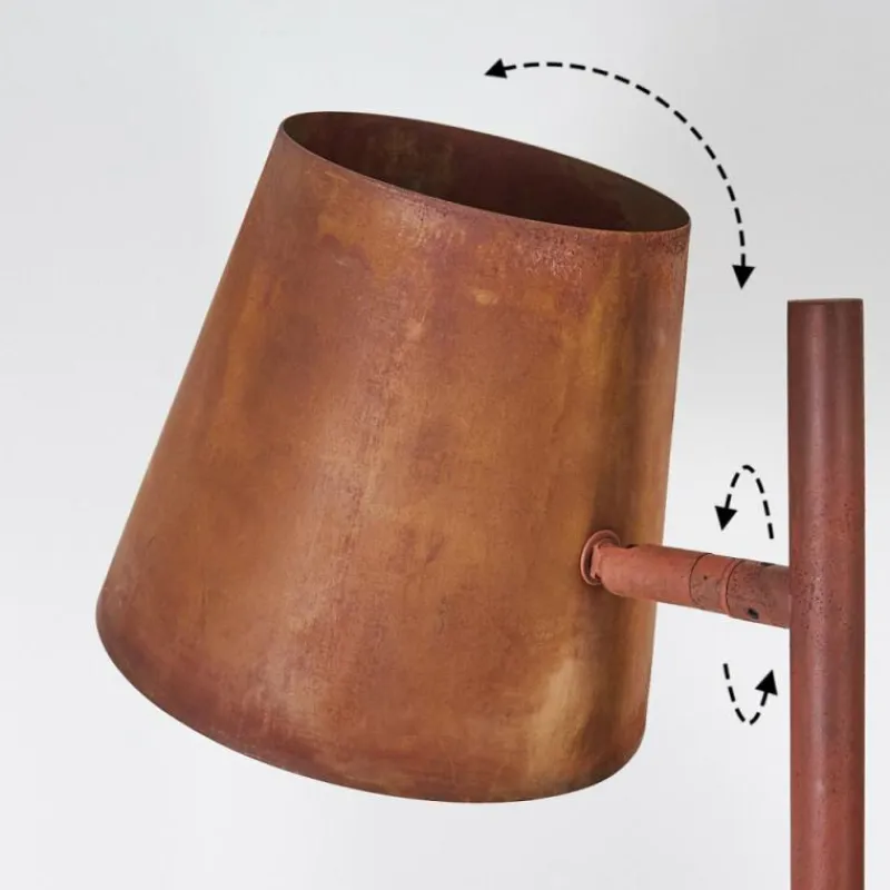 Lampes Industrielles-hofstein Lampadaire Lungre Rouille, 3 lumières