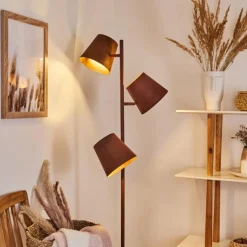 Lampes Industrielles-hofstein Lampadaire Lungre Rouille, 3 lumières