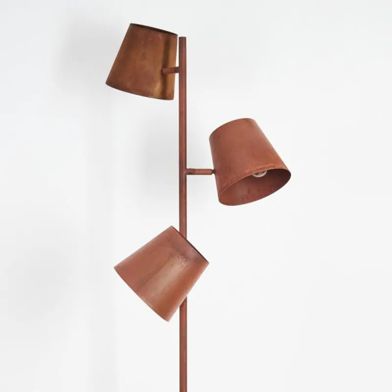 Lampes Industrielles-hofstein Lampadaire Lungre Rouille, 3 lumières
