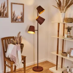 Lampes Industrielles-hofstein Lampadaire Lungre Rouille, 3 lumières