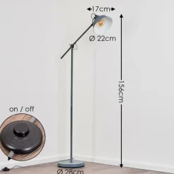 hofstein Lampadaire Luven Gris, 1 lumière* Lampadaires Et Lampes Sur Pied