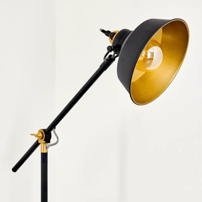 Lampes Dorées-hofstein Lampadaire Luven Or, Noir, Noir doré, 1 lumière