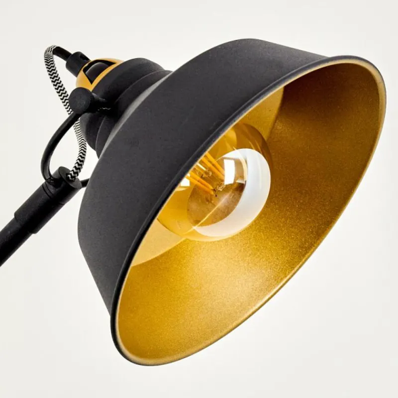 Lampes Dorées-hofstein Lampadaire Luven Or, Noir, Noir doré, 1 lumière